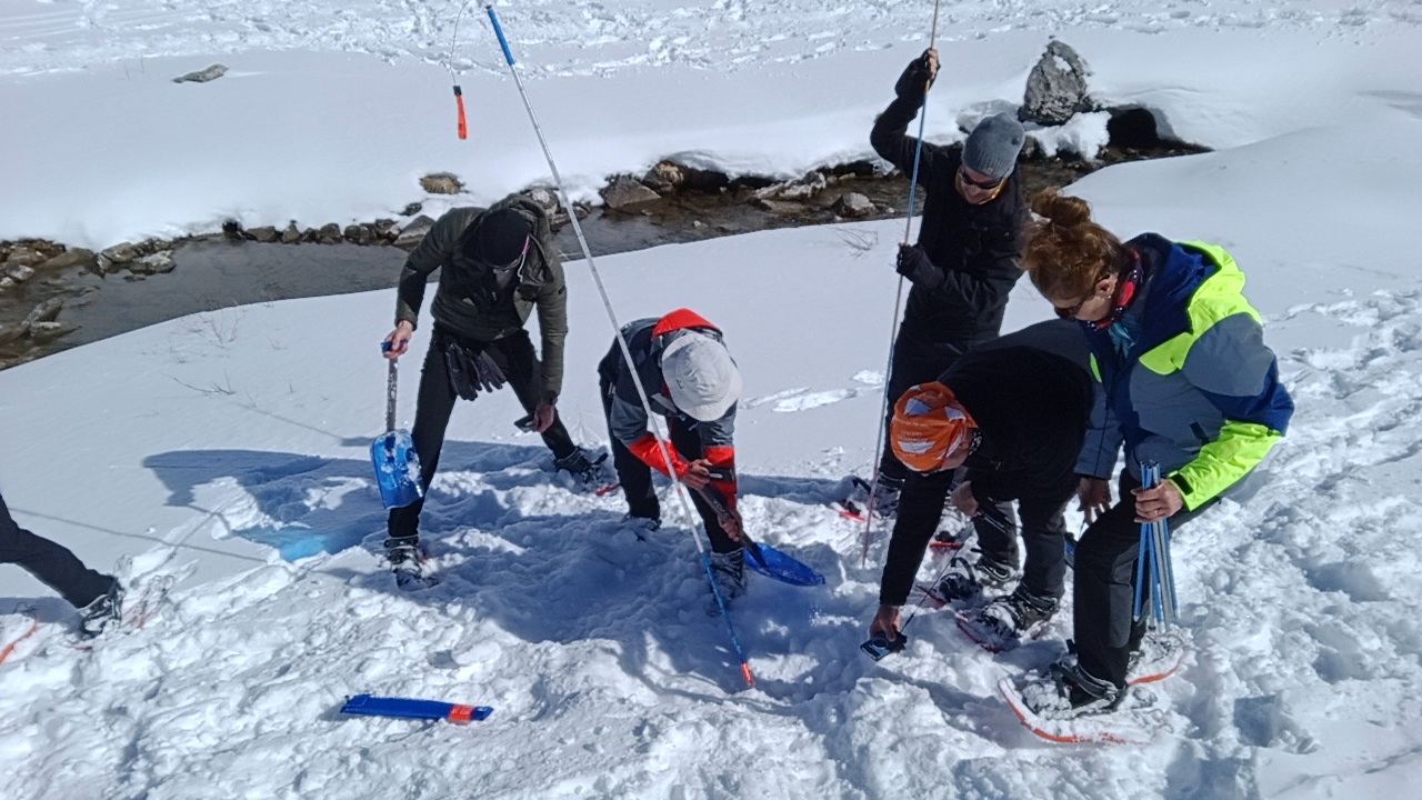 Mise en situation de sauvetage en avalanche